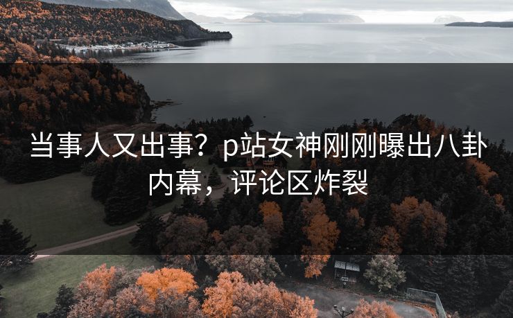 当事人又出事？p站女神刚刚曝出八卦内幕，评论区炸裂