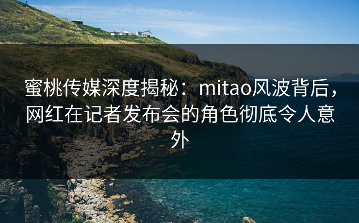 蜜桃传媒深度揭秘:mitao风波背后,网红在记者发布会的角色彻底令人意外 蜜桃传媒深度揭秘:mitao风波背后,网红在记者发布会的角色彻底令人意外