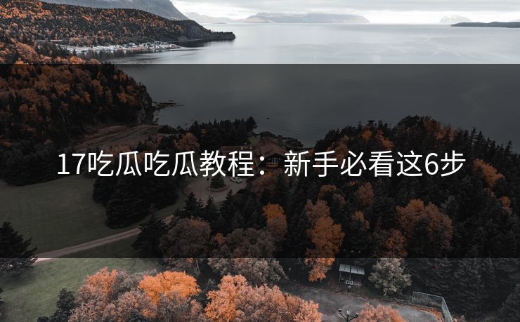 17吃瓜吃瓜教程：新手必看这6步