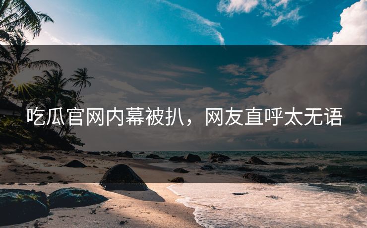 吃瓜官网内幕被扒，网友直呼太无语