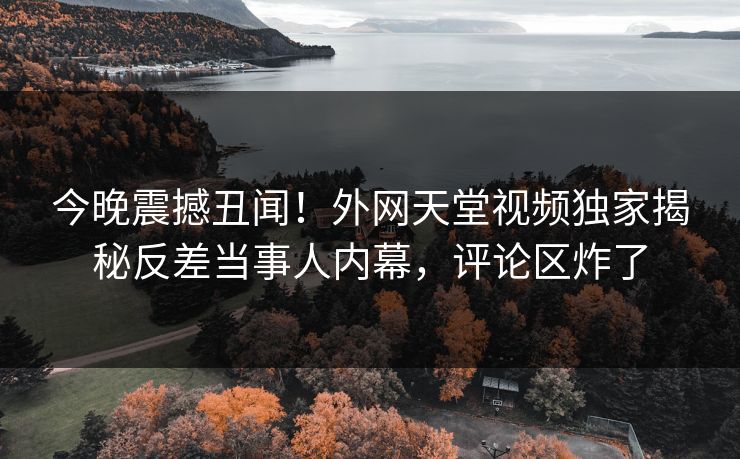 今晚震撼丑闻！外网天堂视频独家揭秘反差当事人内幕，评论区炸了