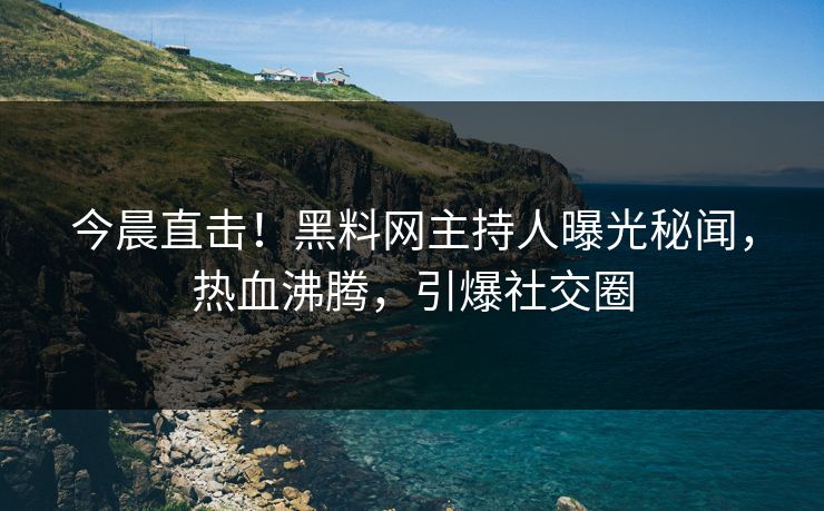 今晨直击！黑料网主持人曝光秘闻，热血沸腾，引爆社交圈